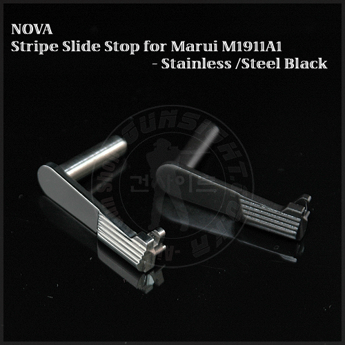 Nova Slide Stop for Marui 1911A1 - Type 1 - Steel Black [N-01-SB]
