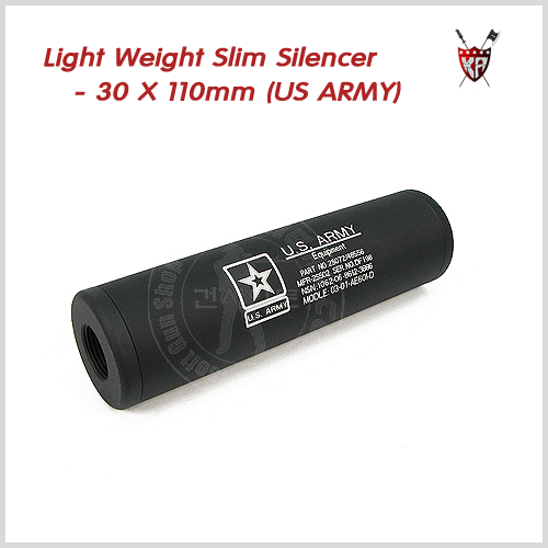 KING ARMS Light Weight Slim Silencer - 30 X 110mm (US ARMY)