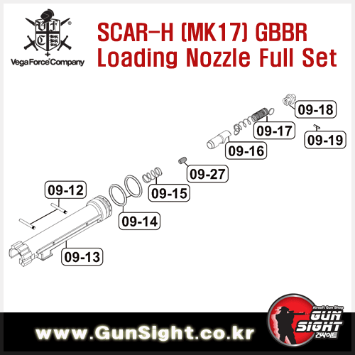 VFC Loading Nozzle Full Set for SCAR-H (MK17) GBBR 로딩 노즐 풀세트