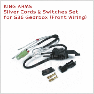 KING ARMS Silver Cords &amp; Switches Set for G36 Gearbox (Front Wiring)
