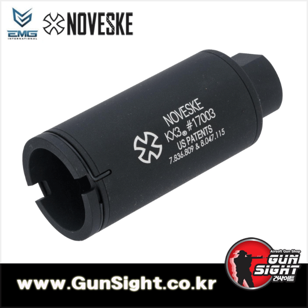 EMG Noveske Flash Hider w/ Built-In ACETECH Lighter S Ultra Compact Rechargeable Tracer (Model: KX3 / Black)