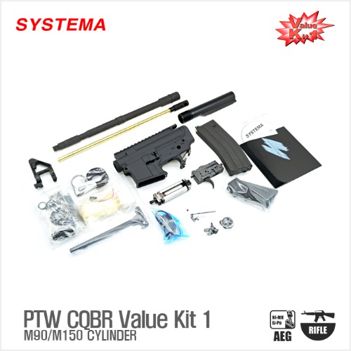 Systema PTW CQBR Value Kit 1 (Included Ambidextrouse Gear Box) Upgrade Kit [M90 &amp; M150 Cylinder선택]-각인선택[COLT,Daniel Defense]