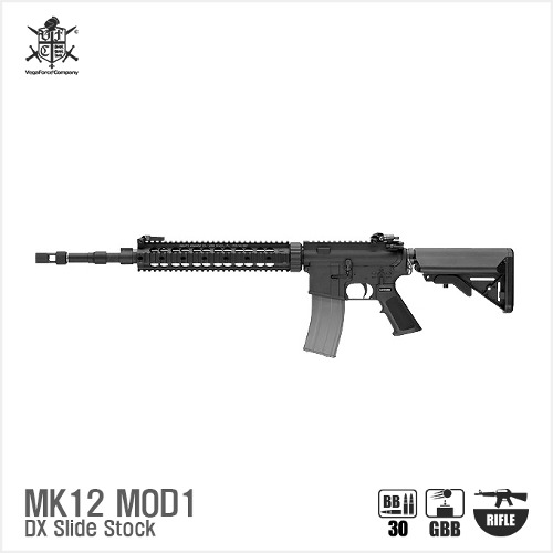 VFC MK12 MOD1 (DX) Slide Stock BK GBBR 스나이퍼건 [각인선택 - COLT / DANNIEL DEFFENSE ]