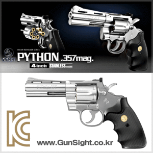 [만14세 이상]MARUI Colt Python 357 Magnum 4inch [Air]_ STAINLESS SV 핸드건